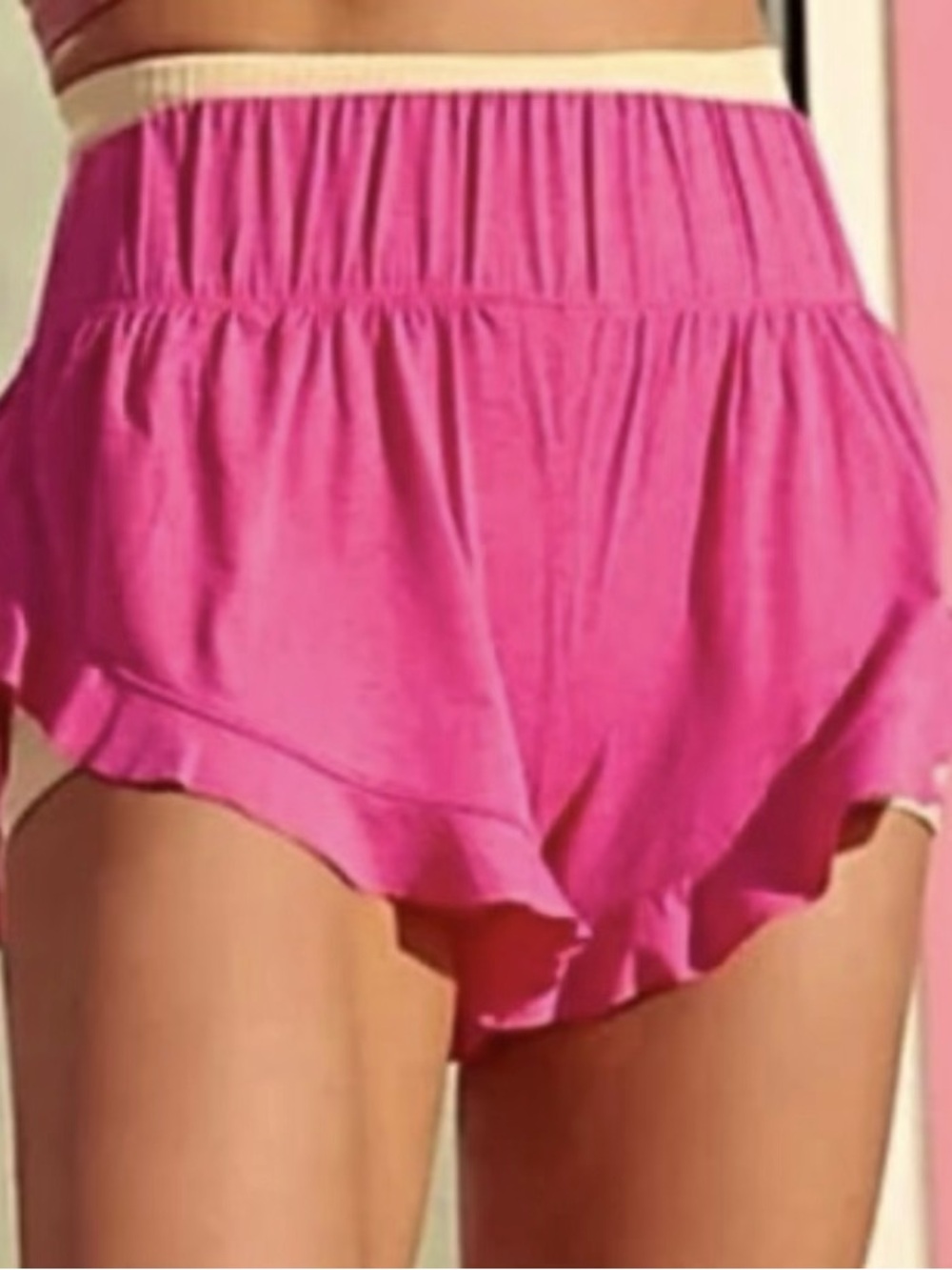 FP Movement by Free People Pink Ruffle Layering Shorts